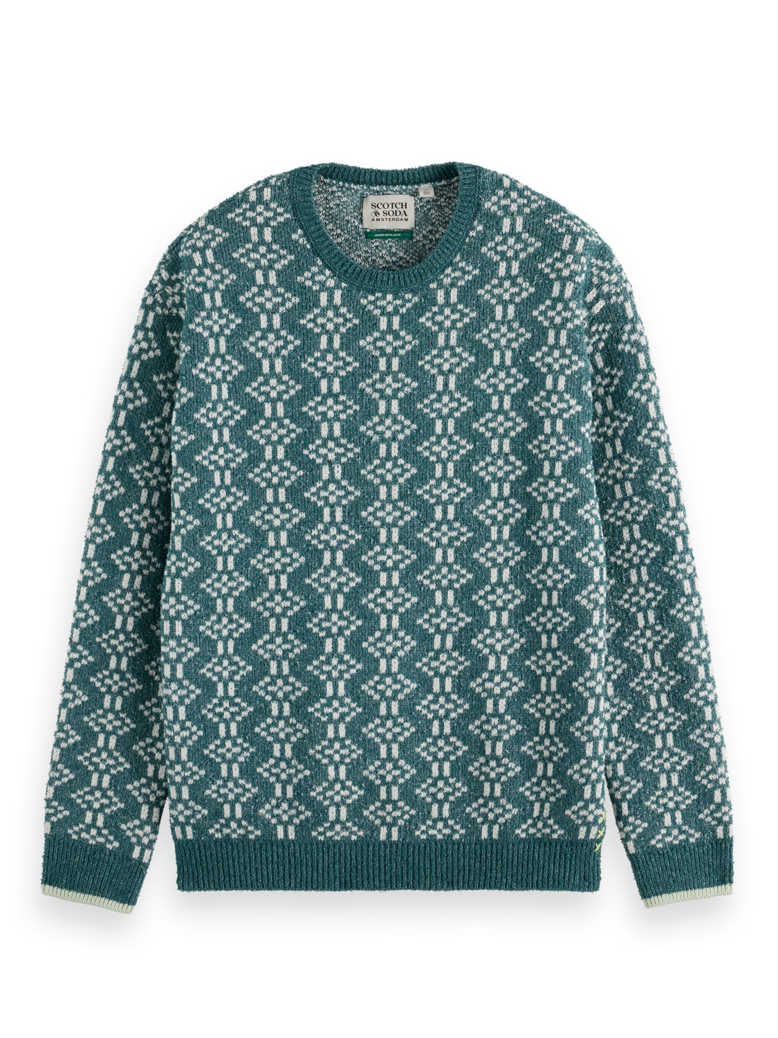 Jacquard Extra Drop Shoulder Crewneck