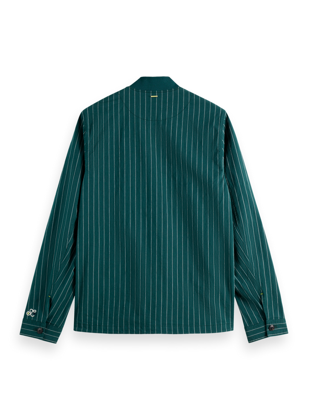 Pinstriped Cotton-Blend Button Up Jacket