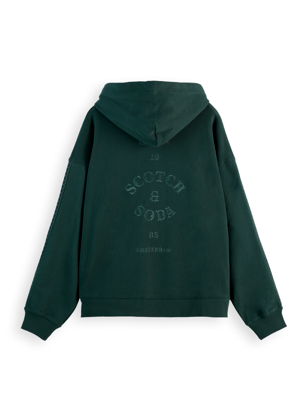 Rib Insert Half-Zip Loose Fit Artwork Hoodie