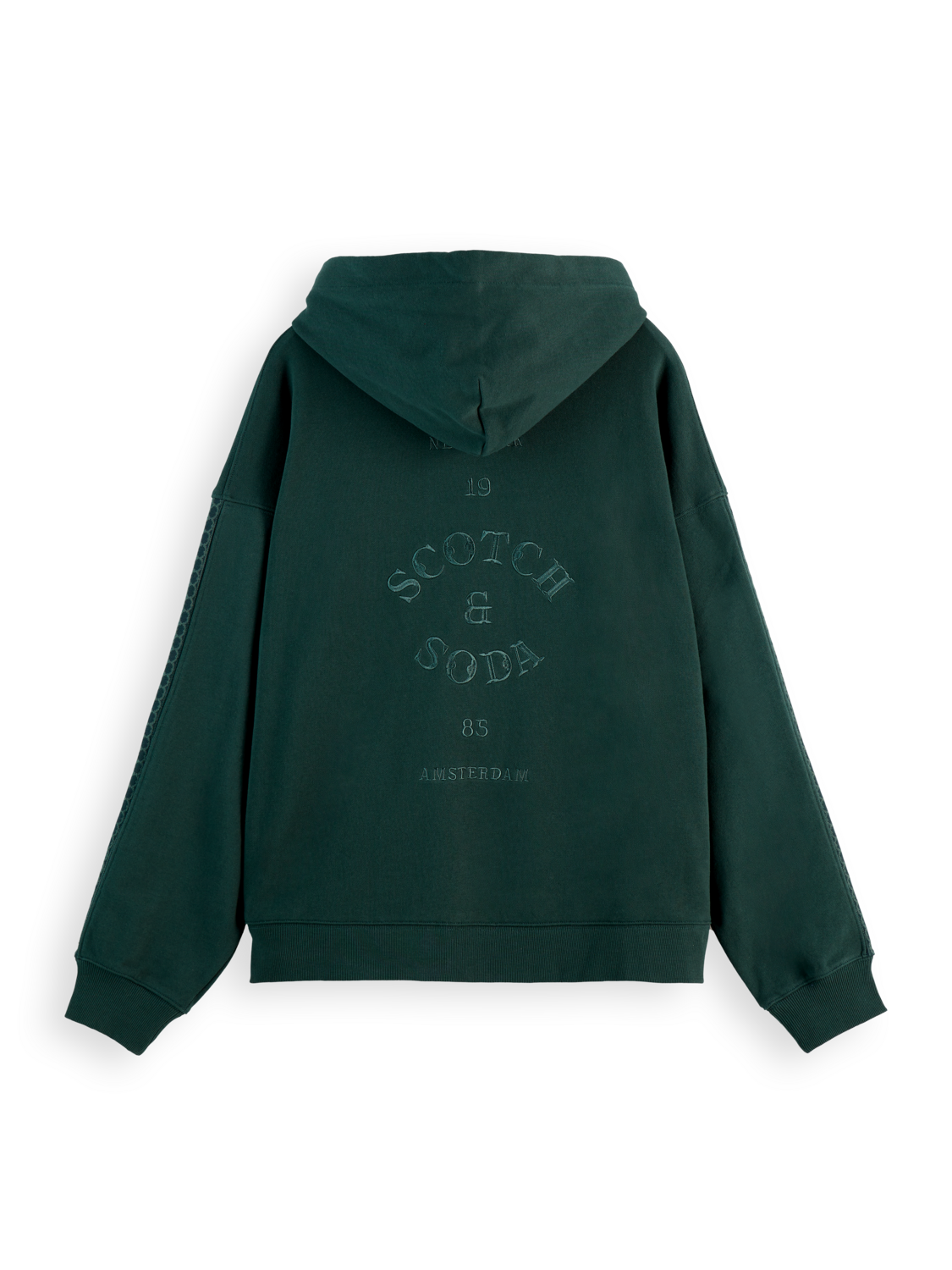 Rib Insert Half-Zip Loose Fit Artwork Hoodie