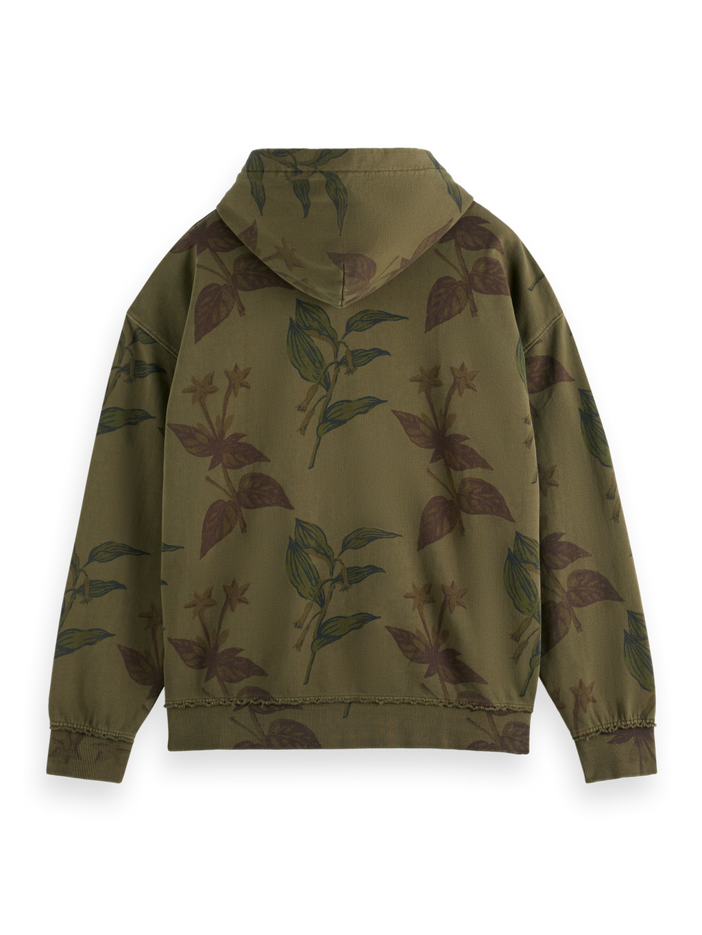 Leaf Print Loose Fit Hoodie