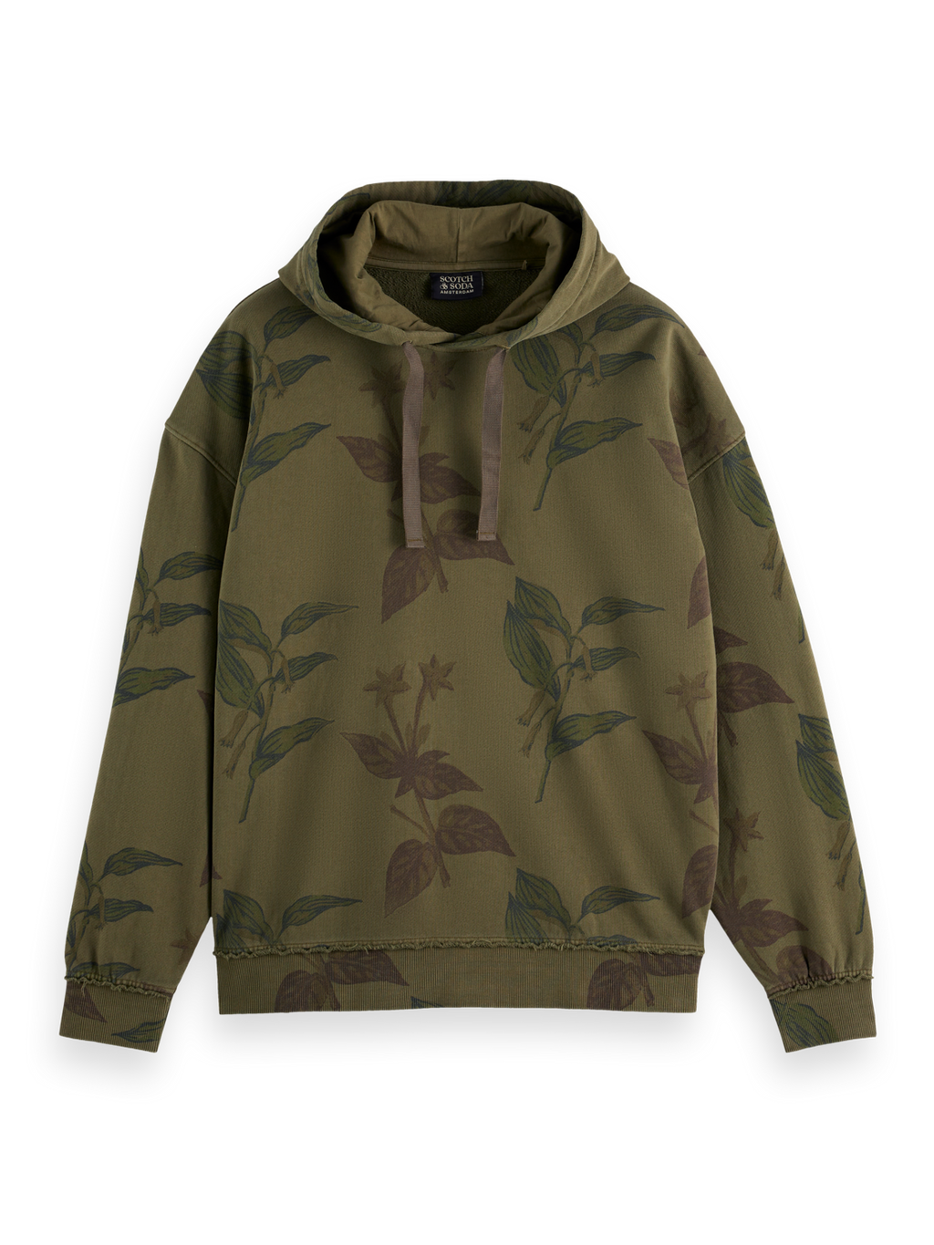 Leaf Print Loose Fit Hoodie
