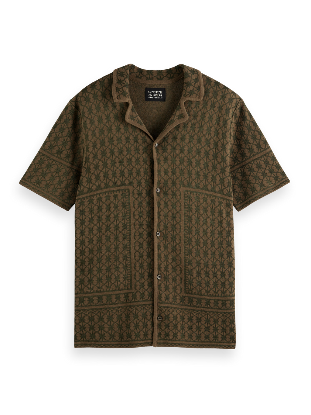 Jacquard Knit Short Sleeve Shirt