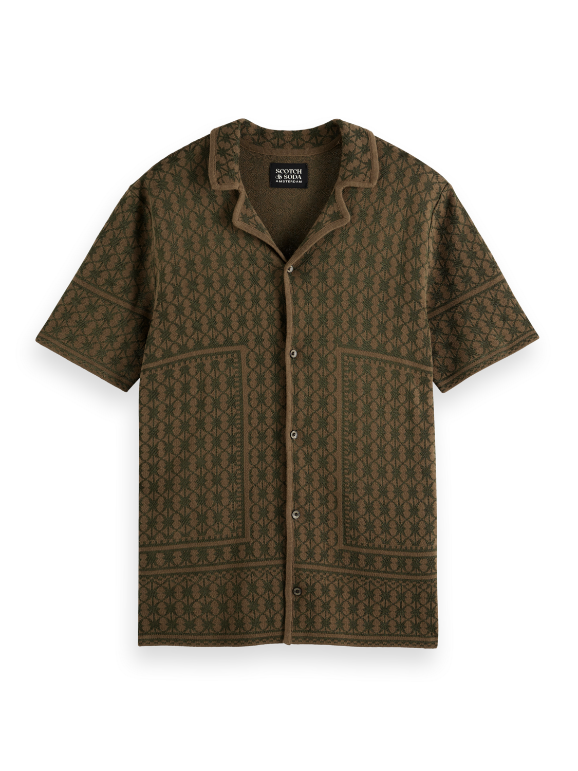 Jacquard Knit Short Sleeve Shirt