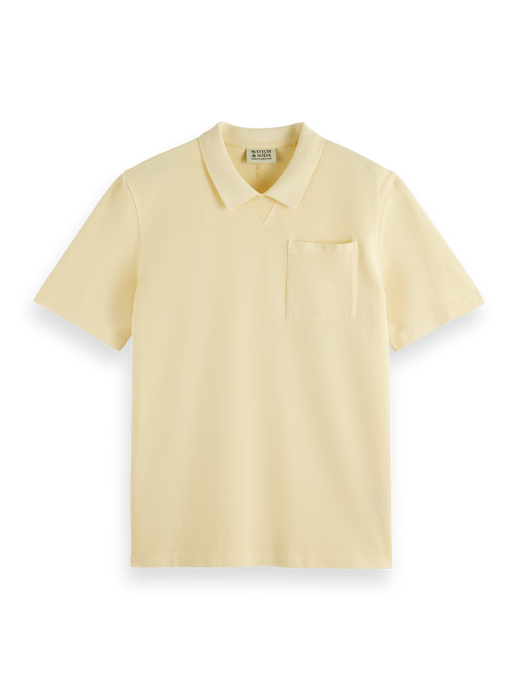 Garment Dye Pique Front Pocket Polo