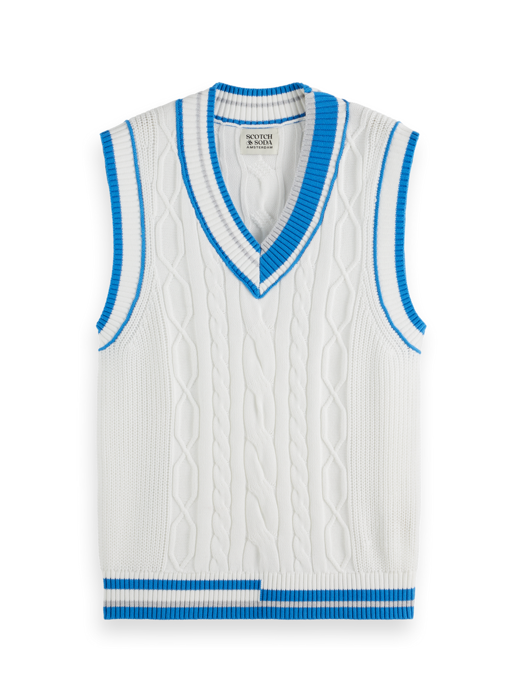 Cable Knit V-Neck Vest