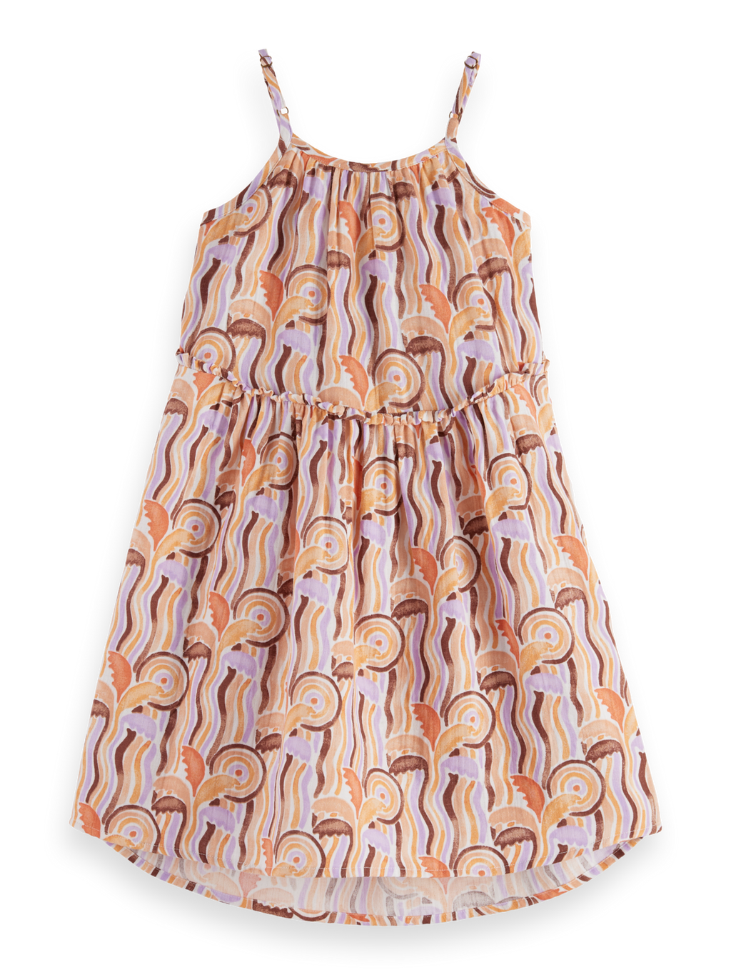 Girls' Crinkle Cotton Printed A-Line Dress