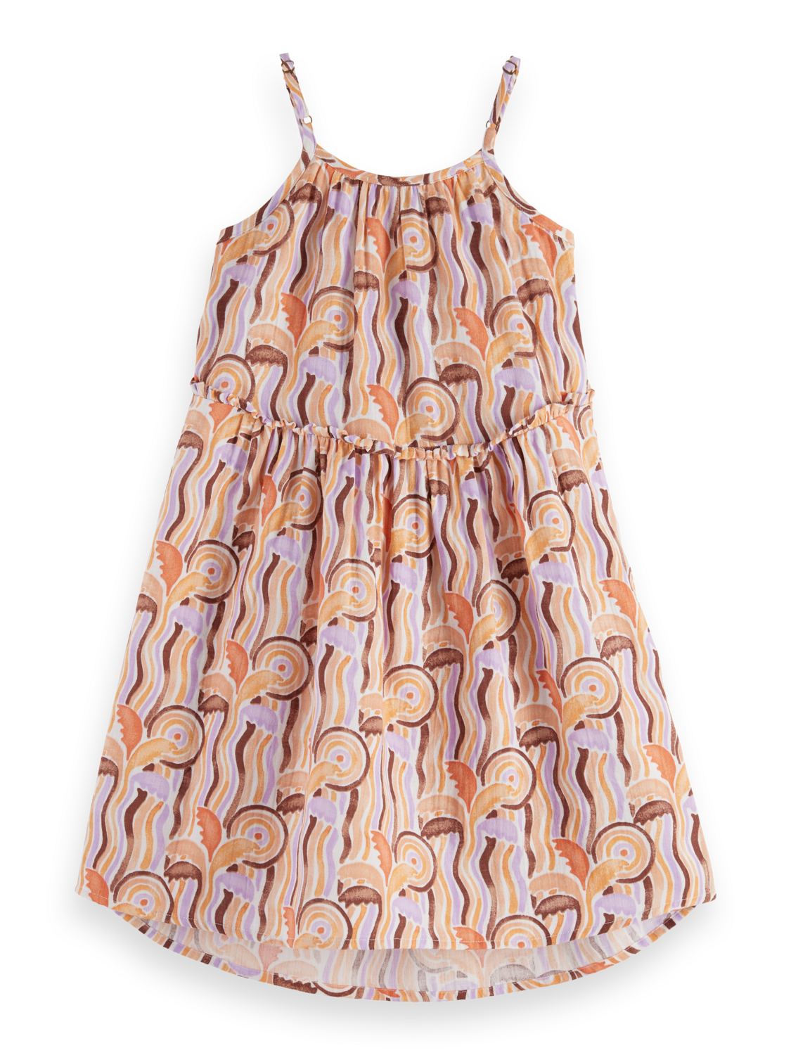 Girls' Crinkle Cotton Printed A-Line Dress