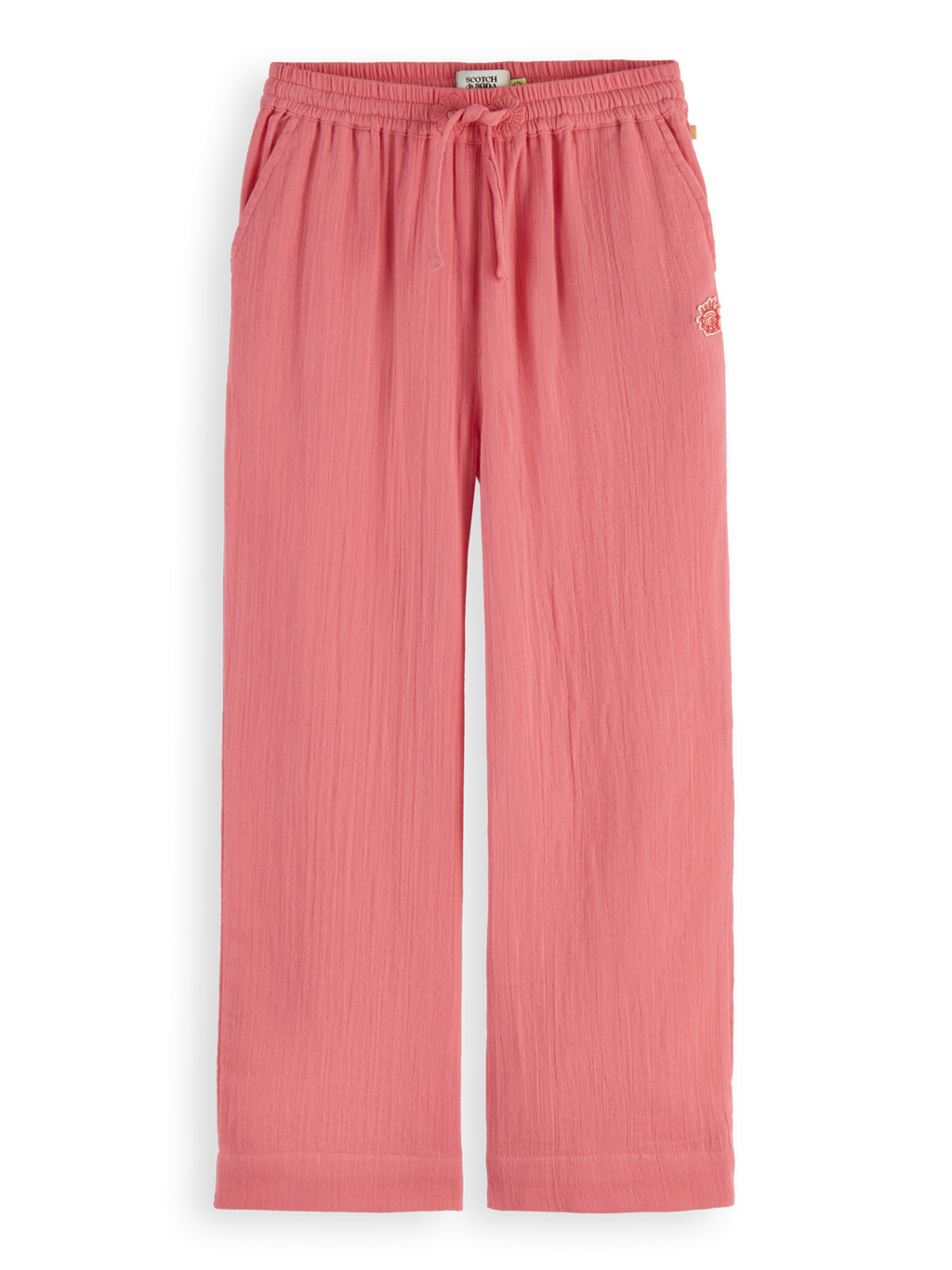 Girls' Wide Leg Crinkle Cotton Pant