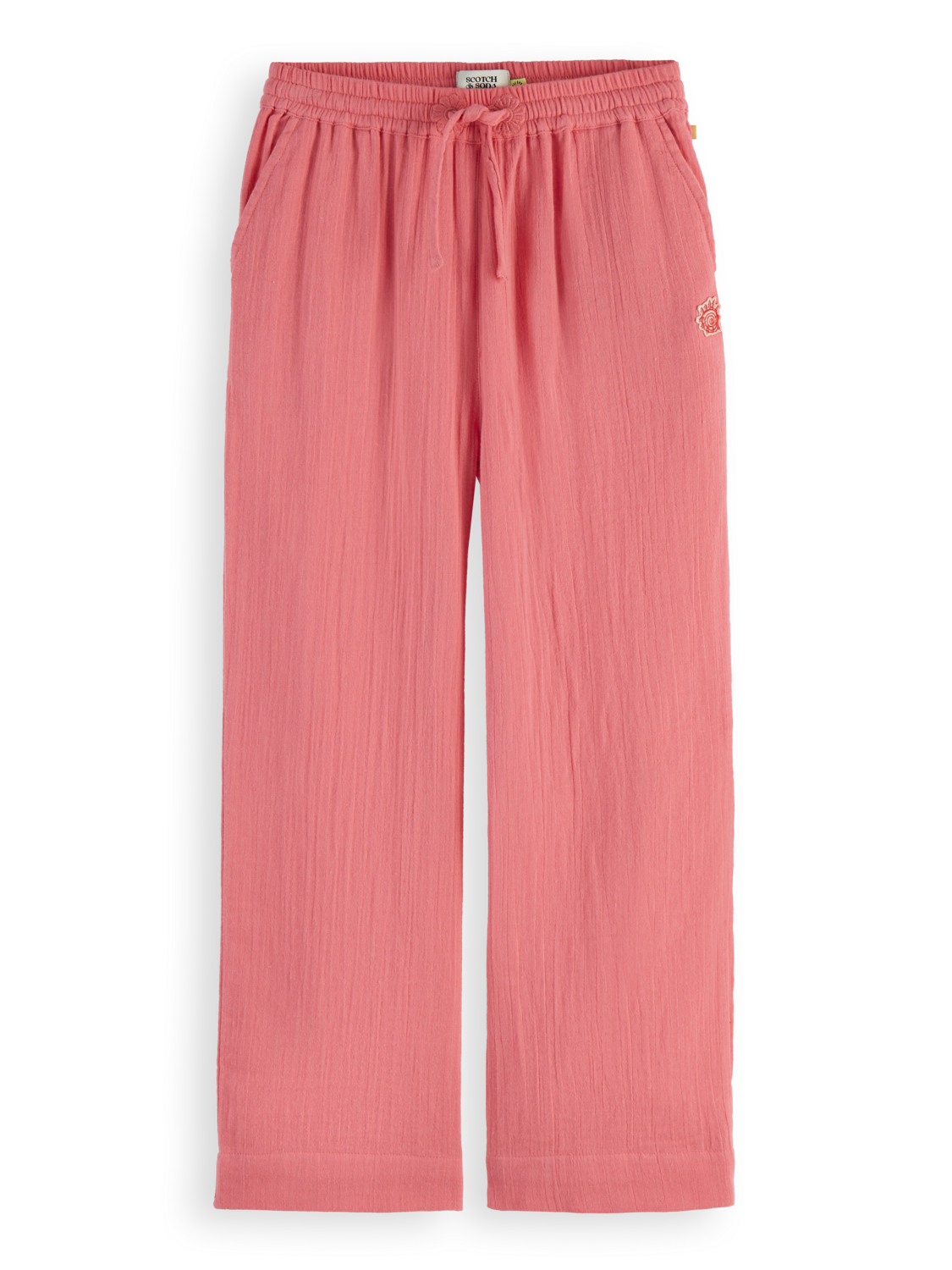 Girls' Wide Leg Crinkle Cotton Pant