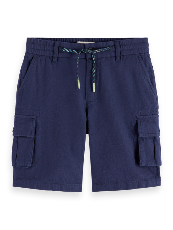 Boys' Garment-Dyed Linen Blend Cargo Short