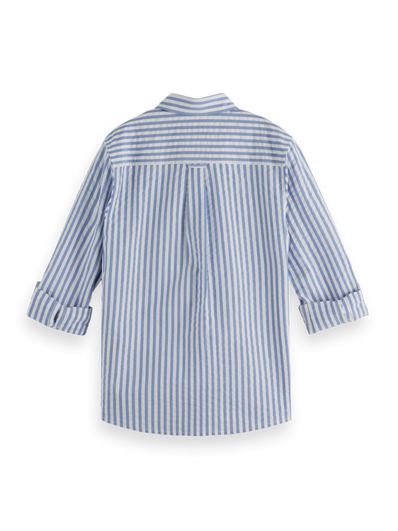 Boys' Seersucker Striped Long Sleeve Shirt