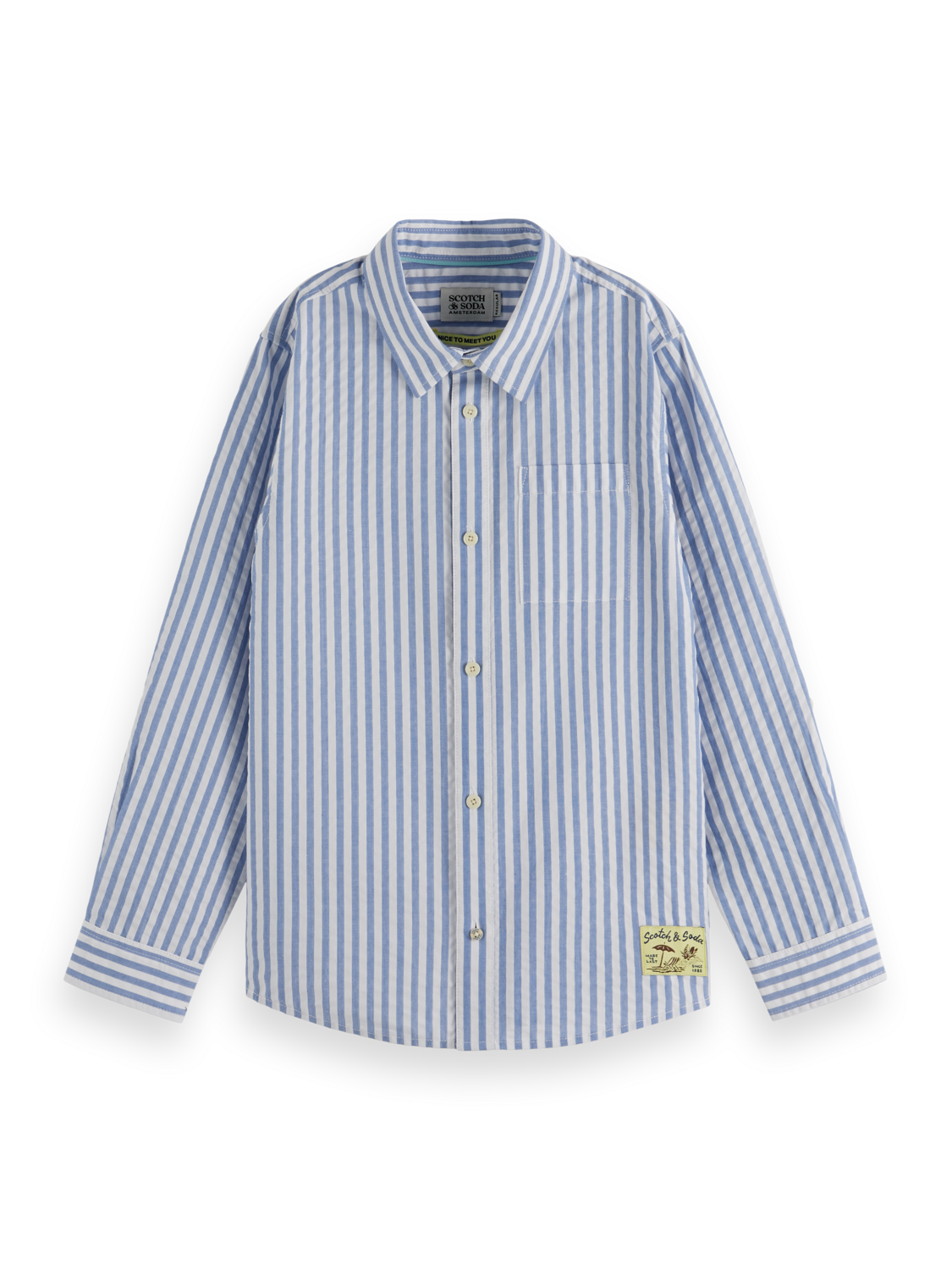 Boys' Seersucker Striped Long Sleeve Shirt