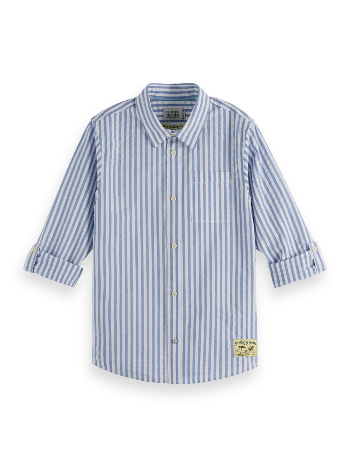 Boys' Seersucker Striped Long Sleeve Shirt