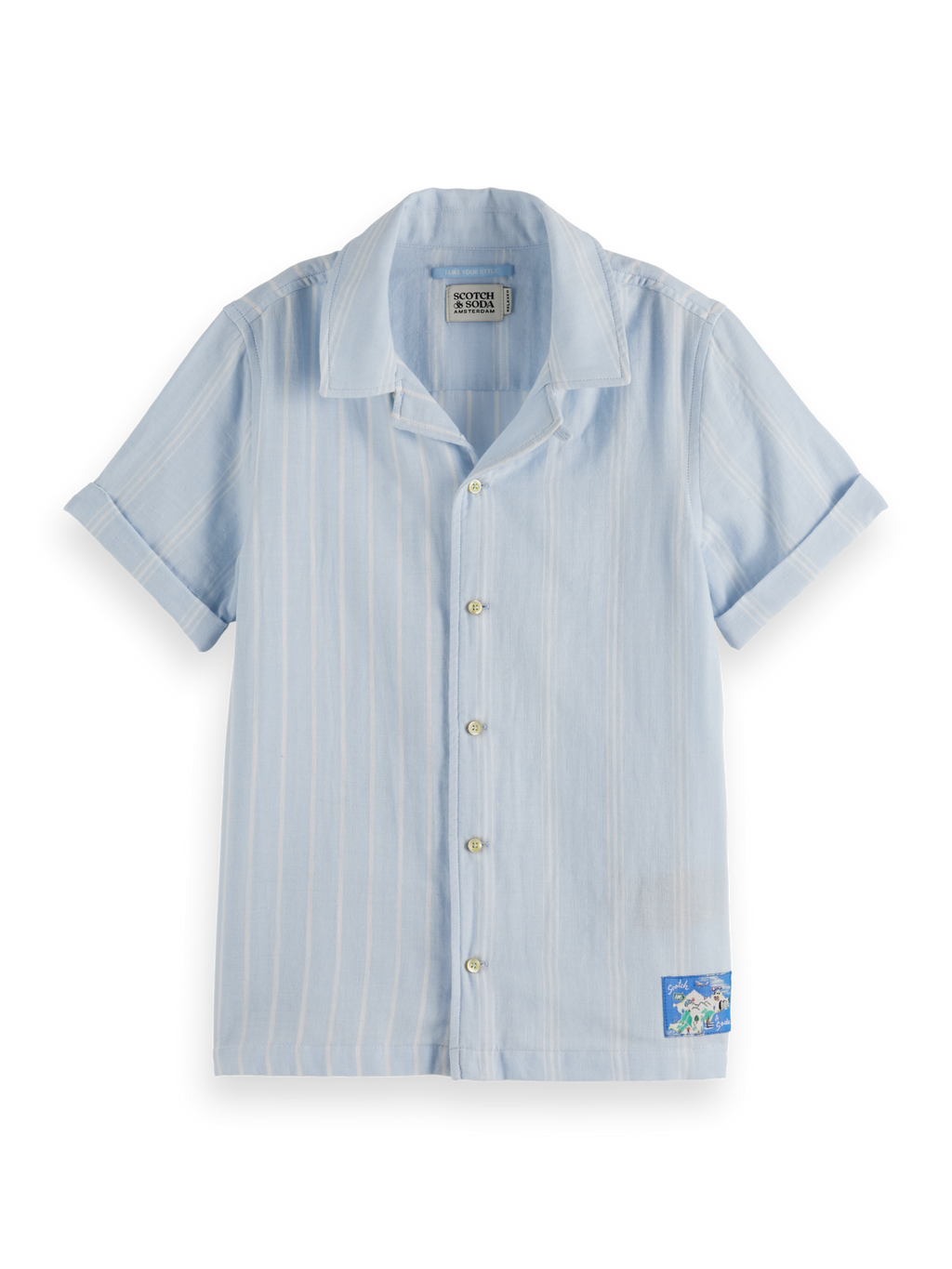 Boys' Bonded Short Sleeve Striped Shirt