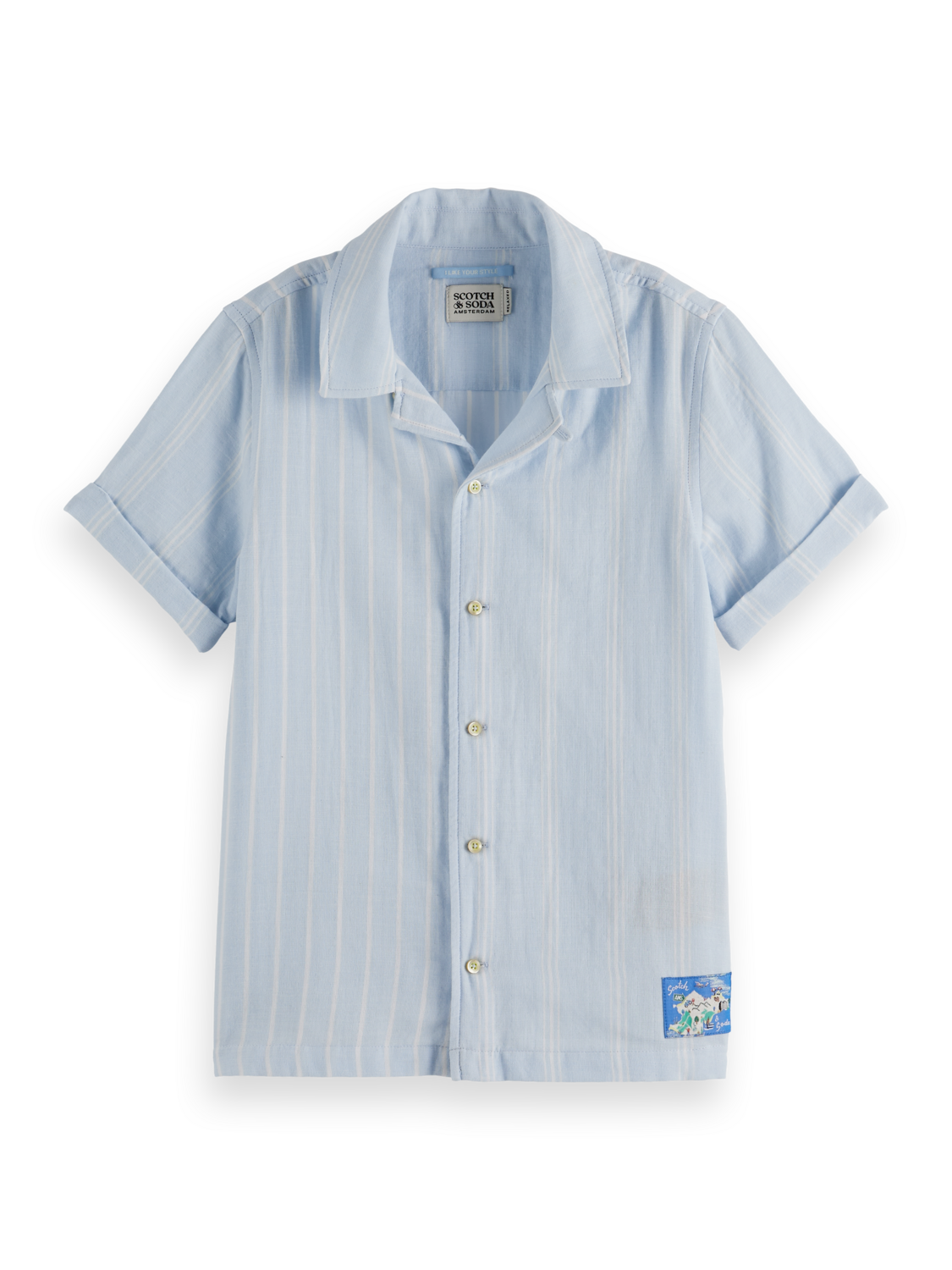 Boys' Bonded Short Sleeve Striped Shirt