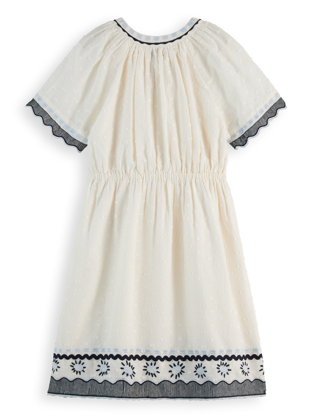 Girls' V-Neck Embroidered Dress