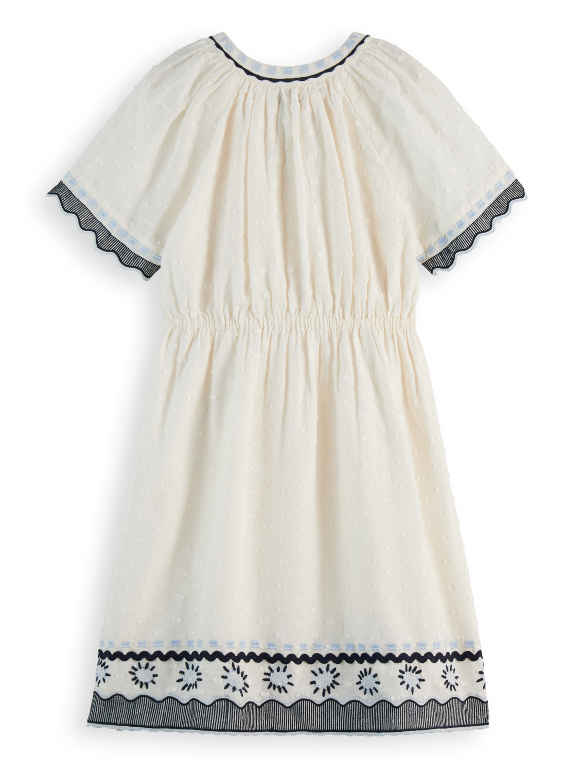 Girls' V-Neck Embroidered Dress