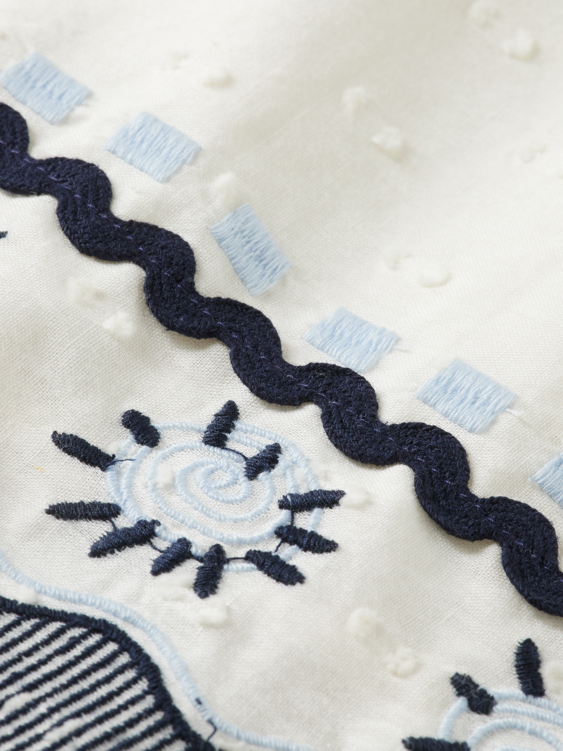 Girls' V-Neck Embroidered Dress