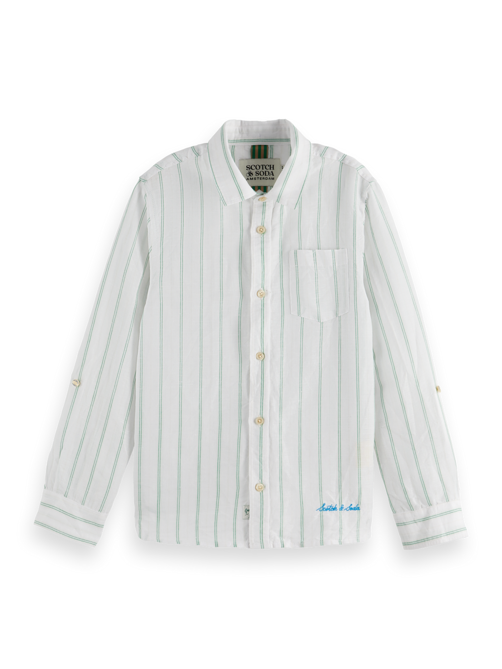 White/Bright Green/Calico Stripe