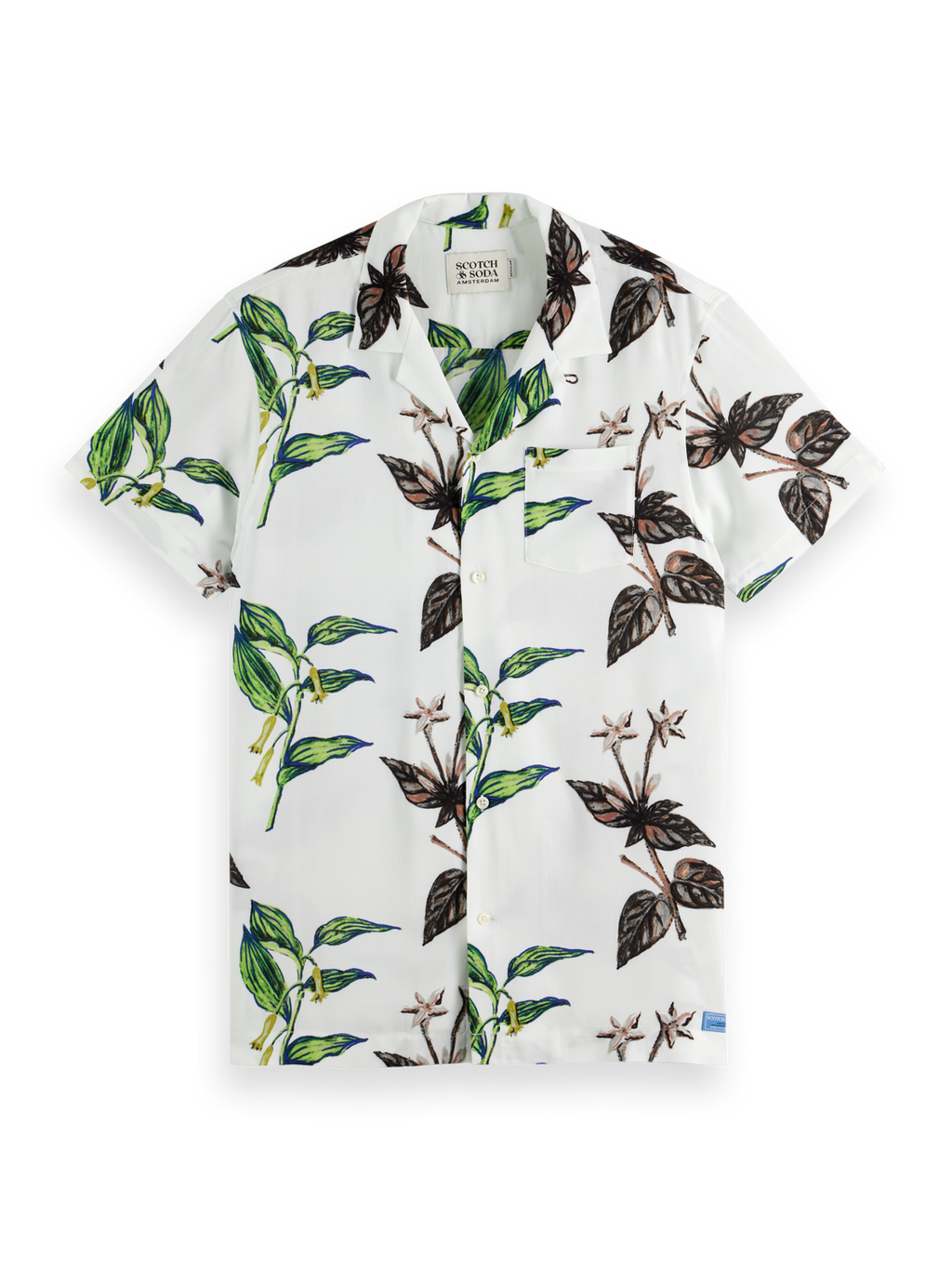 Leaf Printed Regular Fit Short Sleeve Shirt