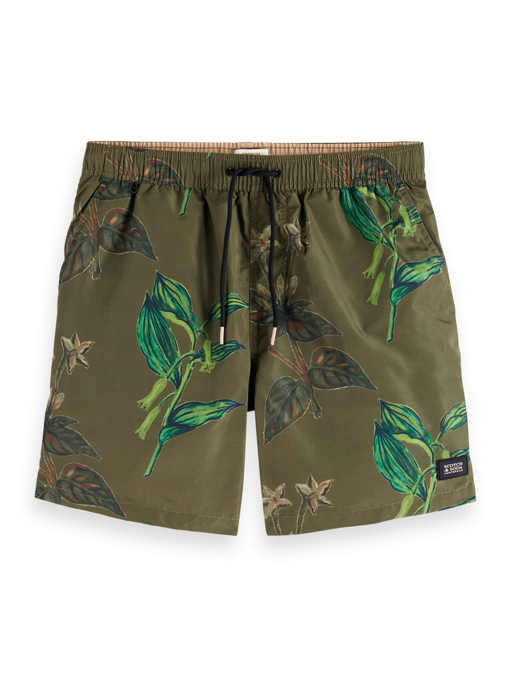 Military Print Mid-Length Swim Shorts