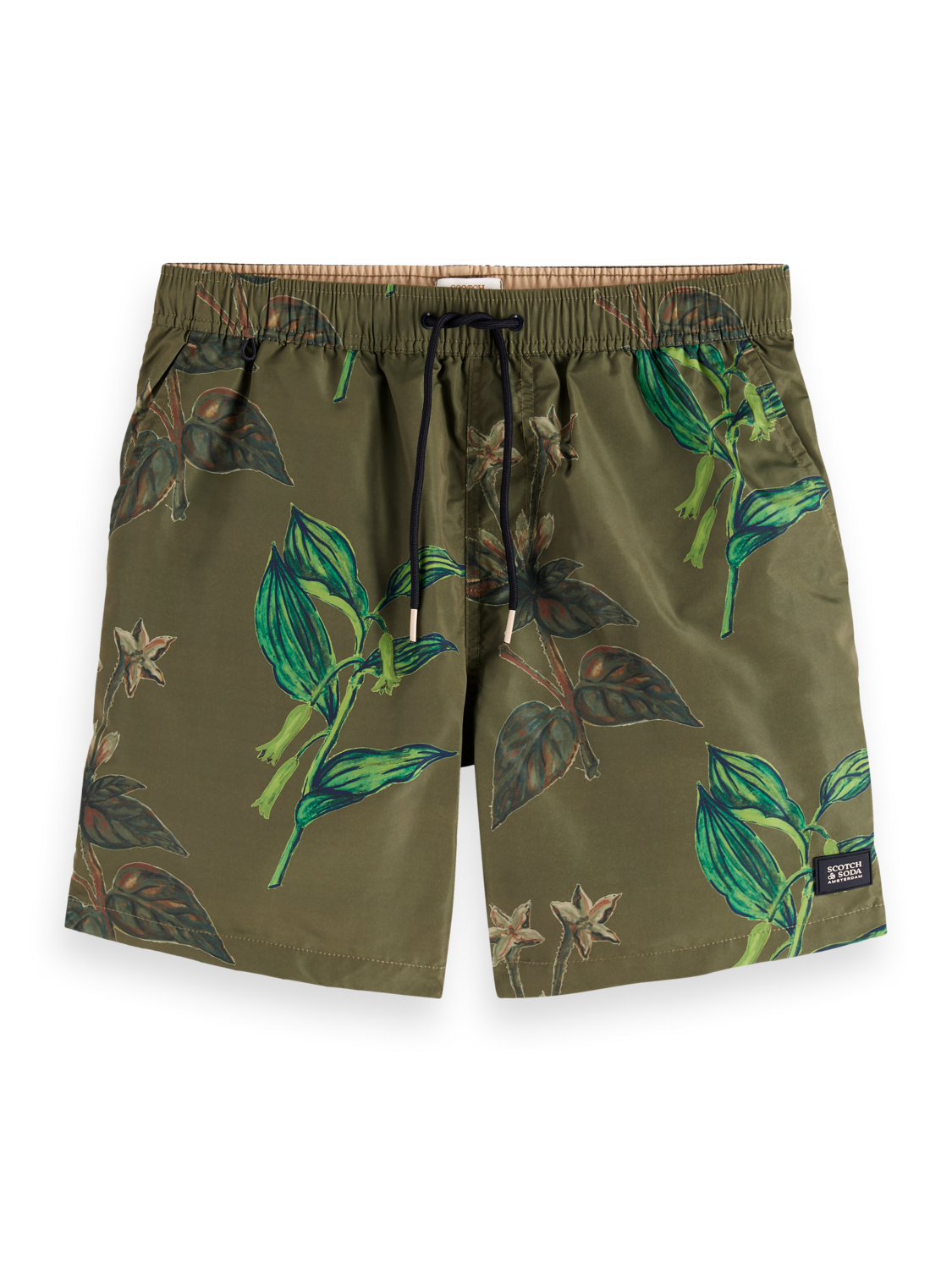 Military Print Mid-Length Swim Shorts