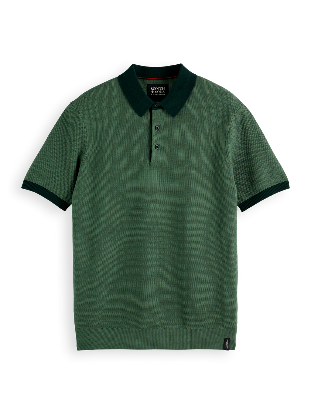 Structured Knit Contrast Polo