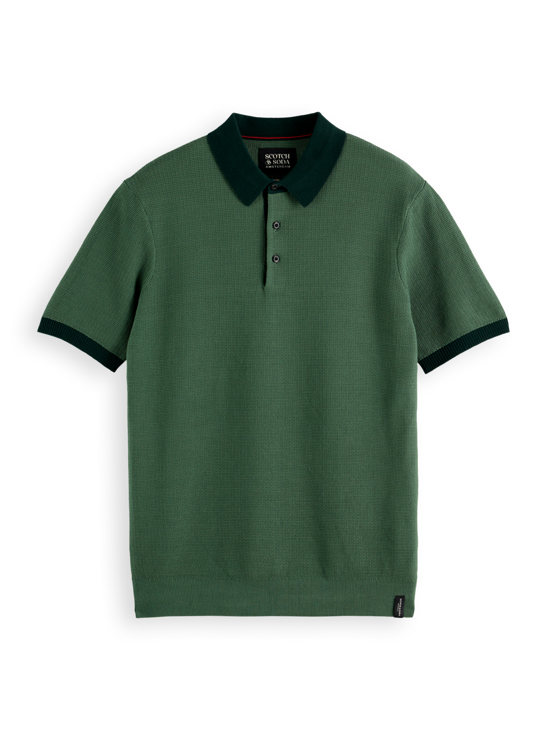 Structured Knit Contrast Polo