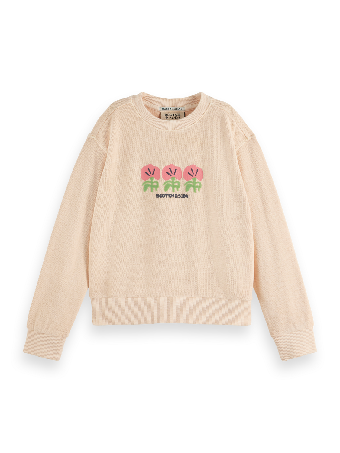Girls' Relaxed-Fit Floral Printed Crewneck