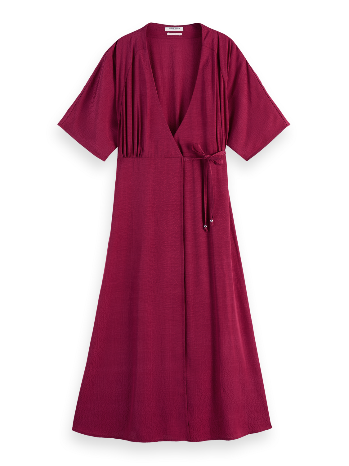 Jacquard Midi Wrap Dress