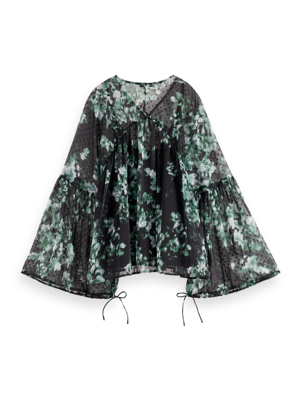 Floral Printed Fil Coupe Top