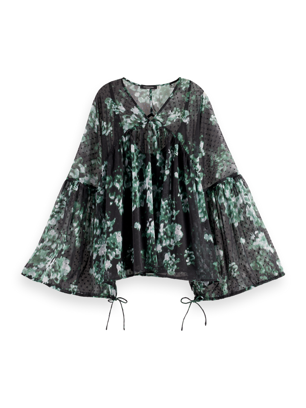 Floral Printed Fil Coupe Top