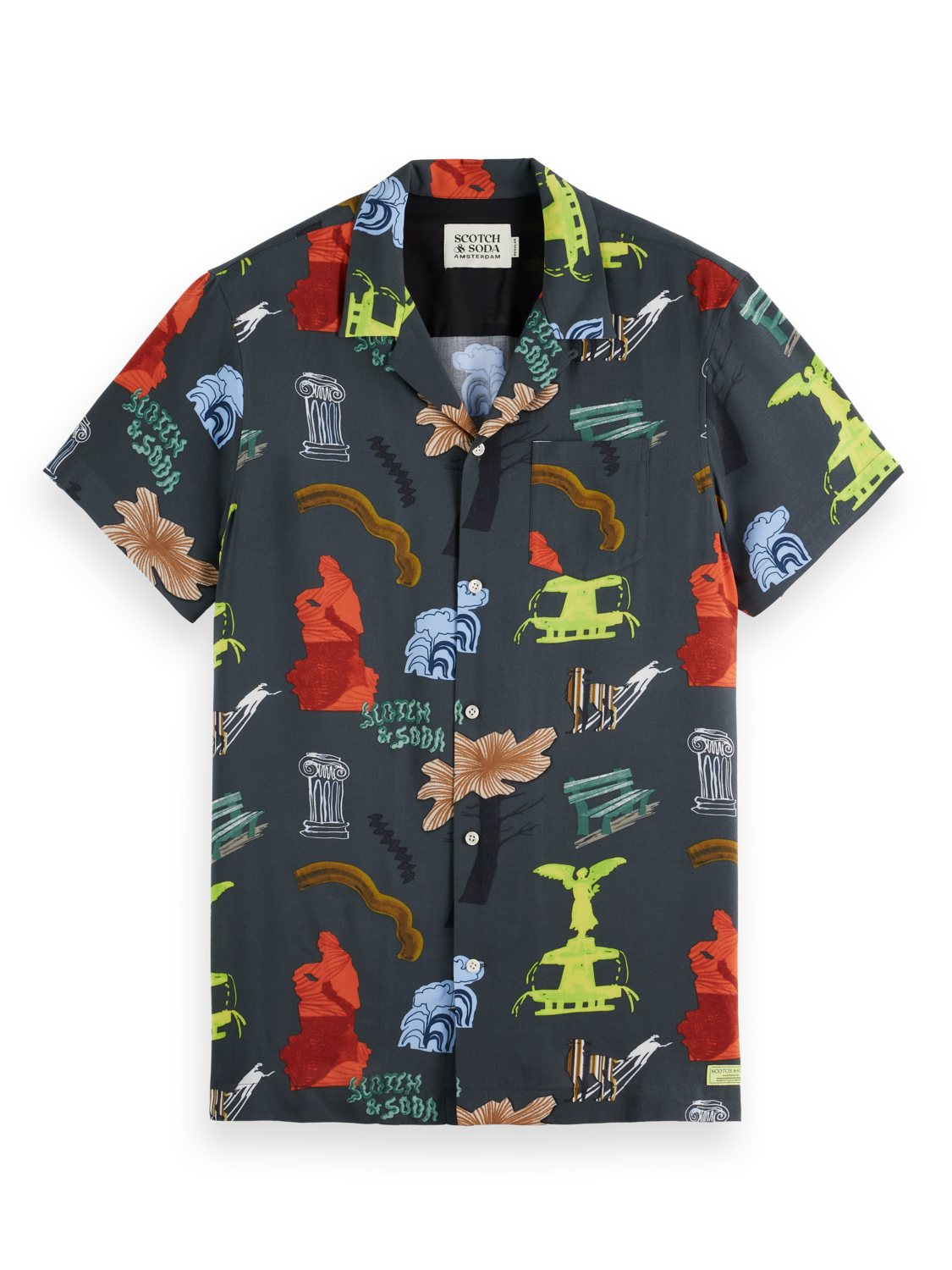 Regular Fit Short Sleeve Park Print Shirt