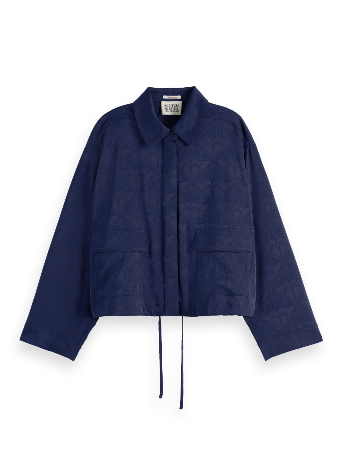 Satin Jacquard Utility Shirt