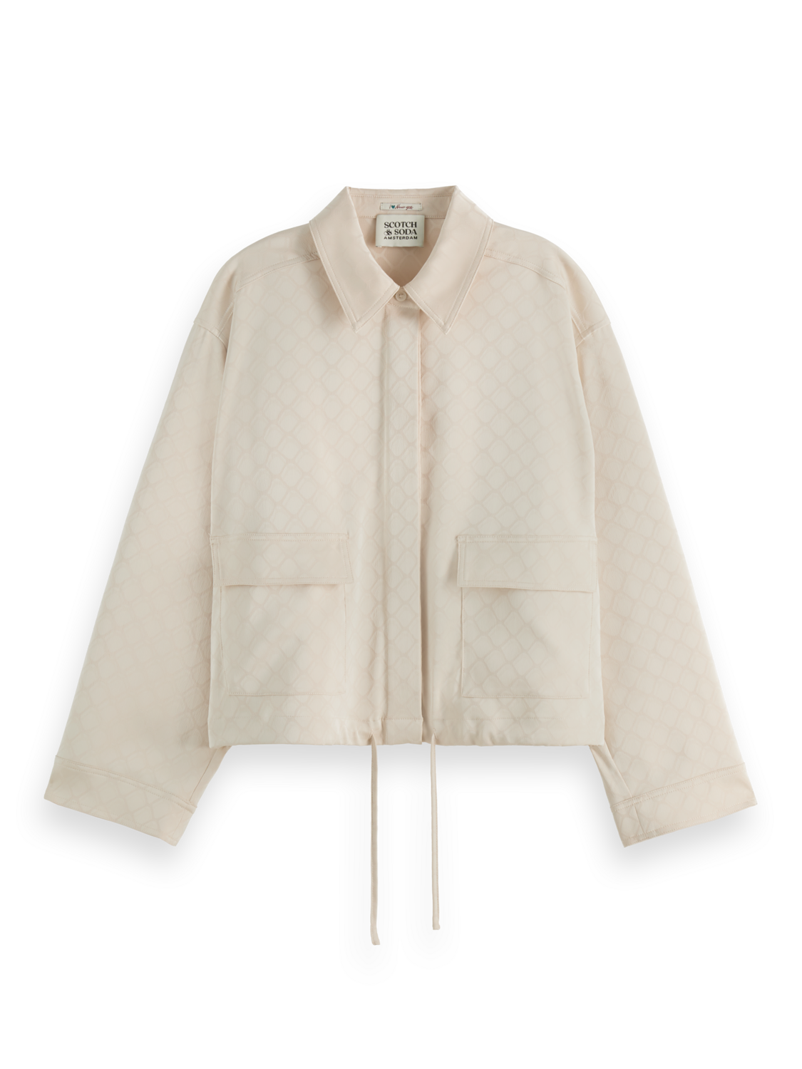 Satin Jacquard Utility Shirt