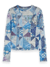 Quilted Print Mesh Long Sleeve Shirt