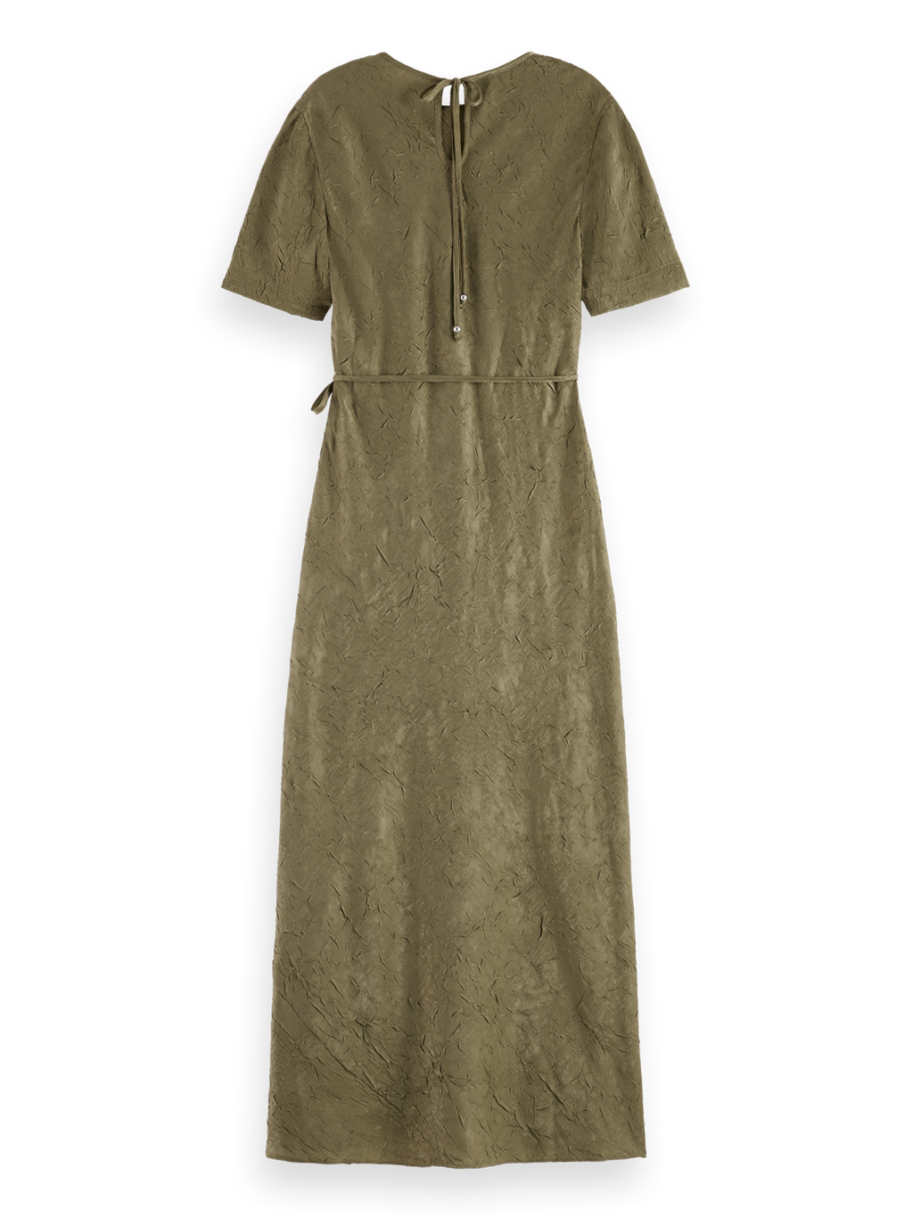 Midi Crushed Satin Wrap Dress