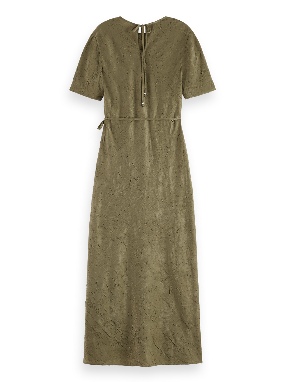 Midi Crushed Satin Wrap Dress