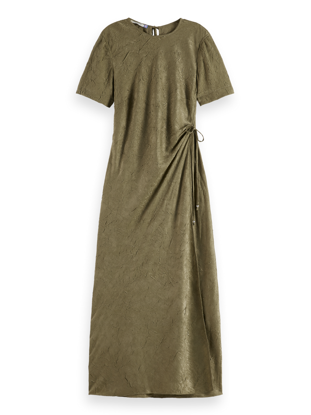 Midi Crushed Satin Wrap Dress