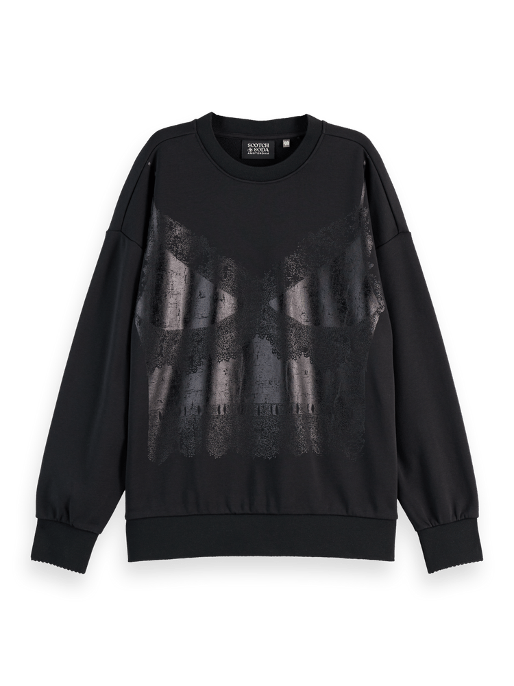 Foil Print Oversized Sweatshirt