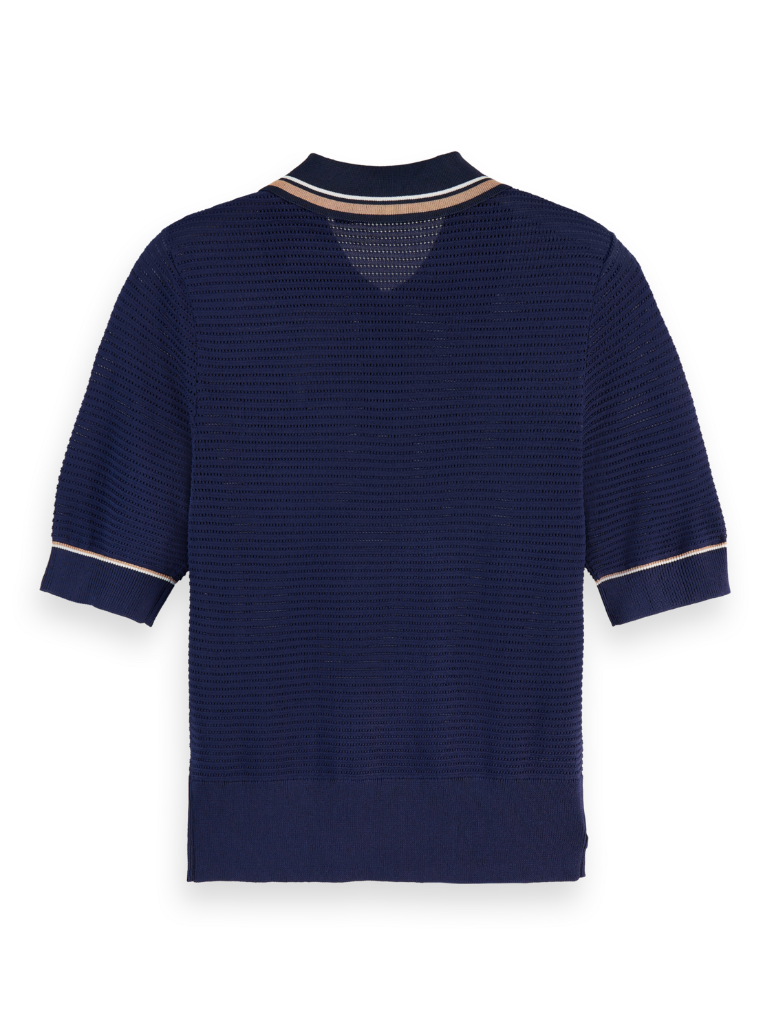 Pointelle Collared Knit Top