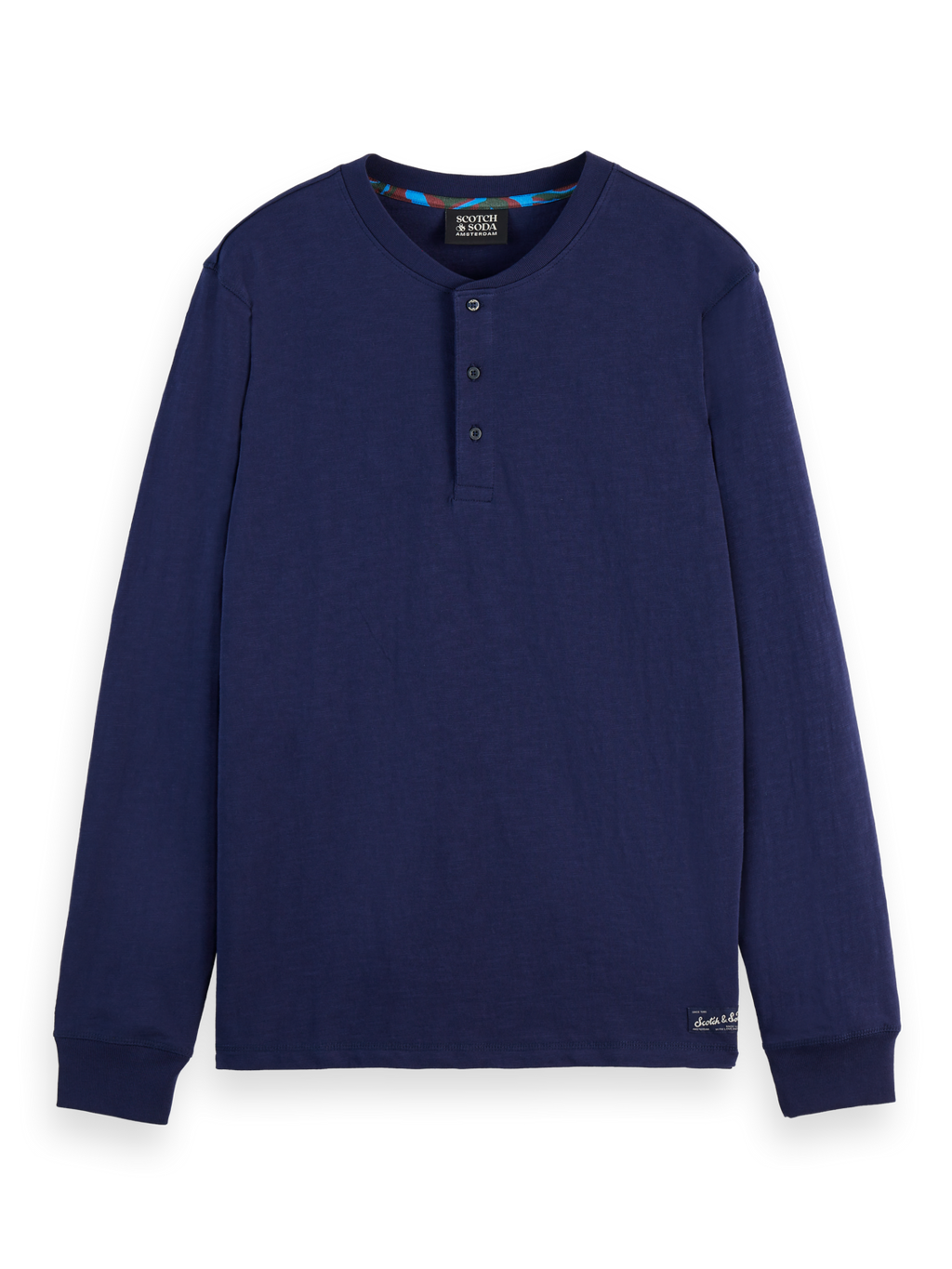 Slub Henley Regular Fit Long Sleeve T-Shirt