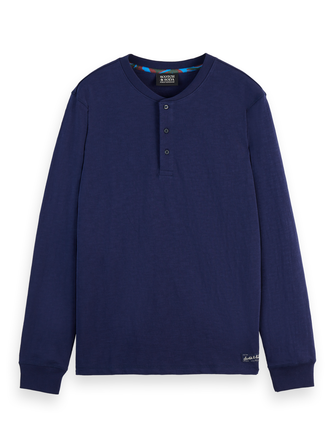 Slub Henley Regular Fit Long Sleeve T-Shirt