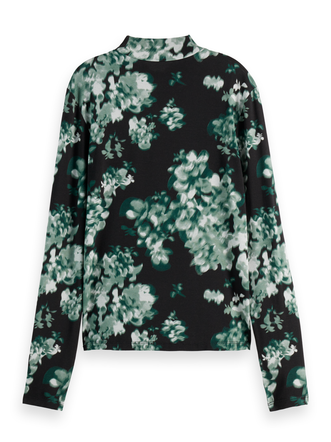 Floral Printed Mock Neck Long Sleeve Shirt