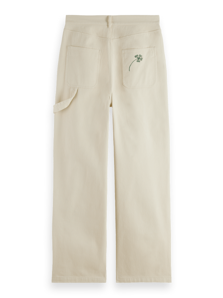 Raine High Rise Wide Leg Embroidered Pant