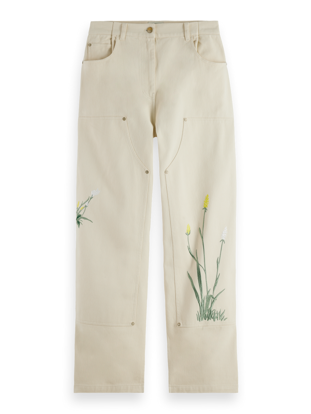 Raine High Rise Wide Leg Embroidered Pant