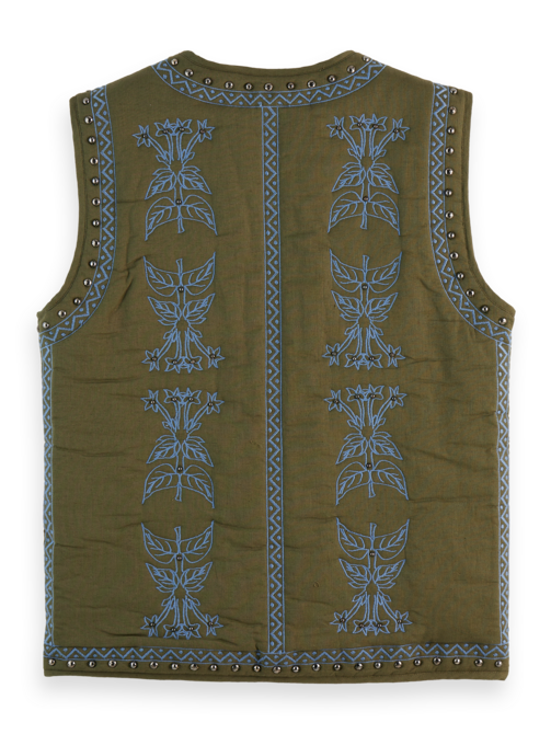 Floral Embroidered Gilet