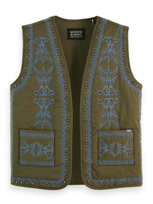 Floral Embroidered Gilet