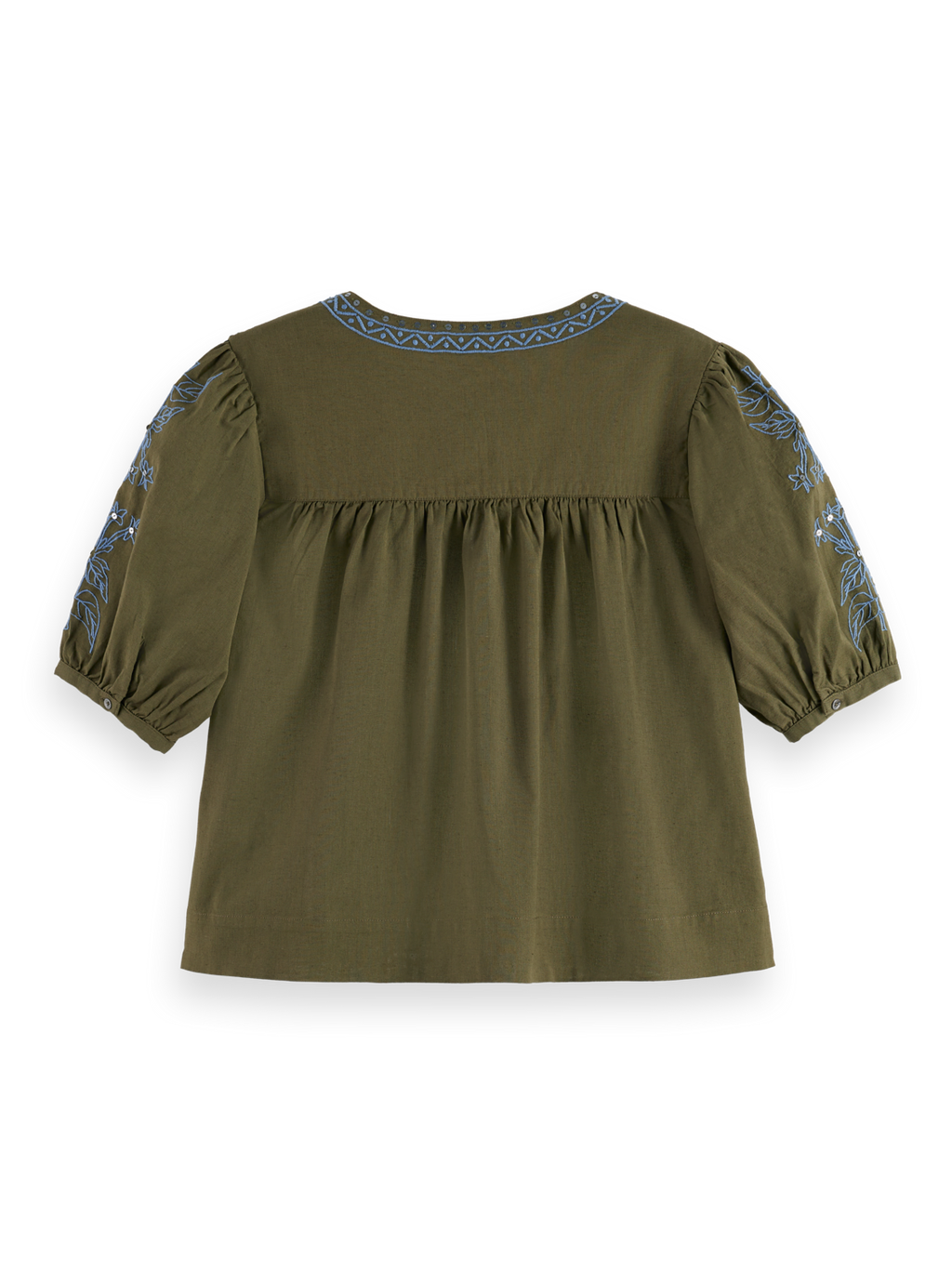 Embroidered Peasant Top